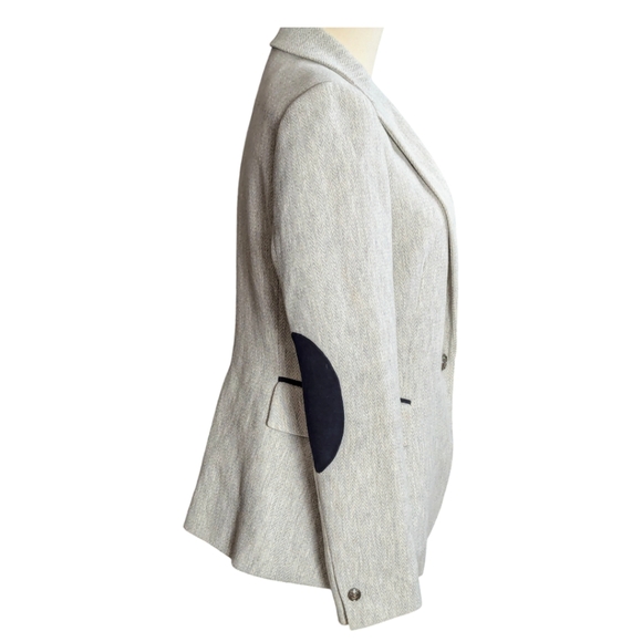 Zara Light Grey Cotton Jersey Blazer size Medium - Picture 2 of 8